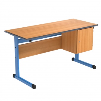 Lehrertisch, 130x65 cm (B/T), 76 cm hoch, Platte: Melamin, PU-Kante, 